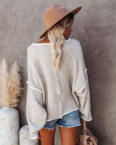 Cold Cozy Nights Relaxed Knit Sweater - Heather Taupe - FINAL SALE POL-001